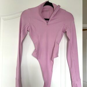 Alo Yoga Pink Long Sleeve Bodysuit